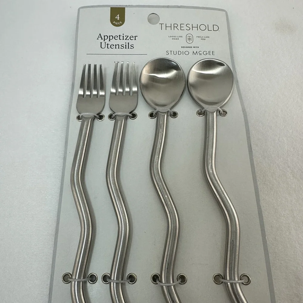 4pc Metal Appetizer Utensils Set - Threshold designed with Studio McGee, NEW